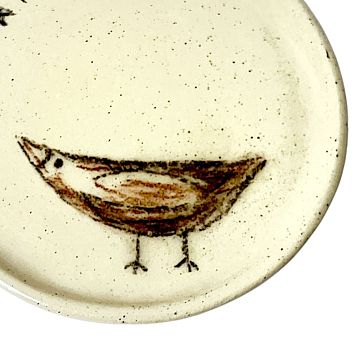 Тарелка ручной работы «Птичка», керамика, 9 см, фото 2.