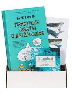 Подарочный набор на Новый год с книгой «Грустные факты о детенышах» и шоколадом