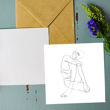 Нюдовая открытка DARI DARI №2, квадратная, фото 2.