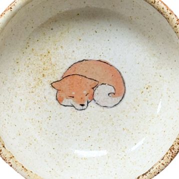 Пиала ручной работы «Спящая сиба-ину», коричневая, керамика, 9 см, фото 2.