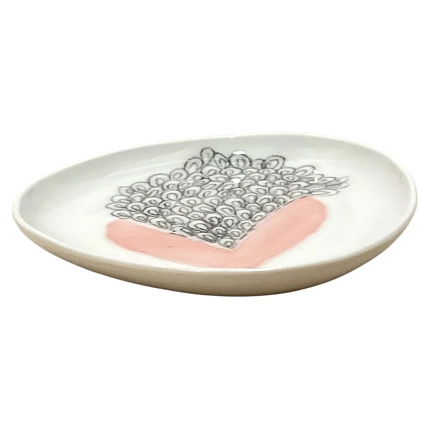 Блюдце ручной работы Катибо Букет, керамика, 14 см, фото 3.