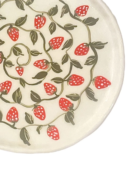 Тарелка ручной работы Татко керамика «Клубника», керамика, 18 см, фото 2.