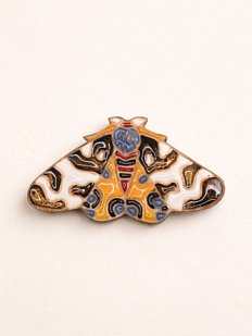 Брошь ручной работы «Тигровый мотылёк», Partala ceramics