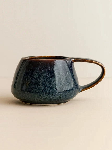 Кружка ручной работы Вулкан VELES «Полночь Волшебства», фарфор, 250 мл, фото 1.