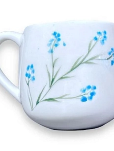 Кружка ручной работы Верба керамика «Веточка незабудок», круглая, керамика, 250 мл