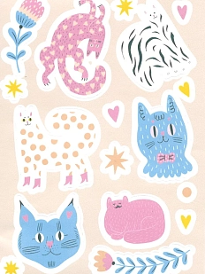 Стикерпак Валя Карнавалова «Розовые котики», А6