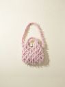 Авоська вязаная ручной работы, розовая пушистая, превью фото 1