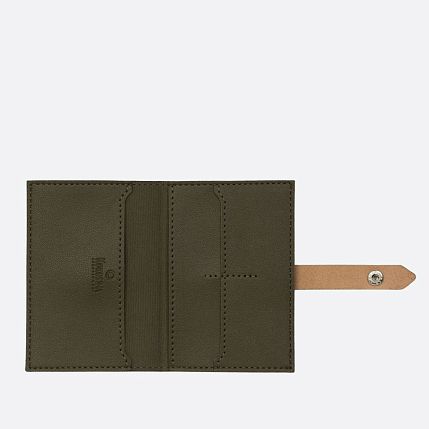 Обложка органайзер для документов с ремешком Kokosina bags, искусственная, хаки, фото 4.