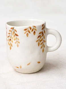 Кружка ручной работы Верба керамика «Осенние листья», круглая, керамика, 400 мл