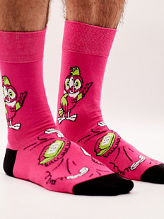 Носки «Свободу попугаям!», р-р 42-46, темно-розовые