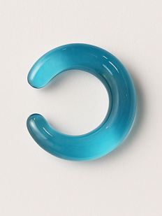 Кафф глянцевый, стекло, голубой прозрачный