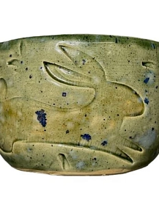 Стакан ручной работы Заяц, зелёная, керамика, 200 мл