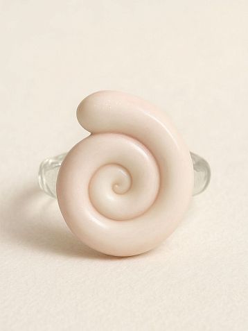 Кольцо ручной работы Ракушка, полимерная глина, фото 5.