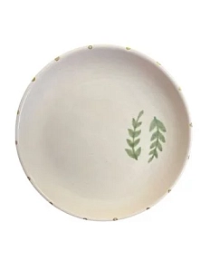Тарелка ручной работы Молис Керамика «Веточки», белая, керамика, 14 см
