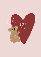 Открытка с коалой «Love you»