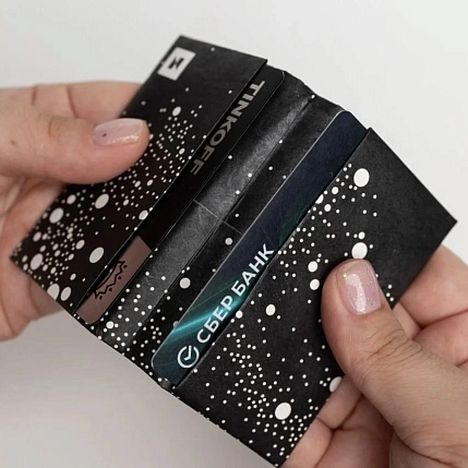 Мини-кошелёк кардхолдер New Wallet «New Milkyway», черный, фото 2.