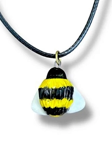 Подвеска ручной работы с пчелой, белый, керамика