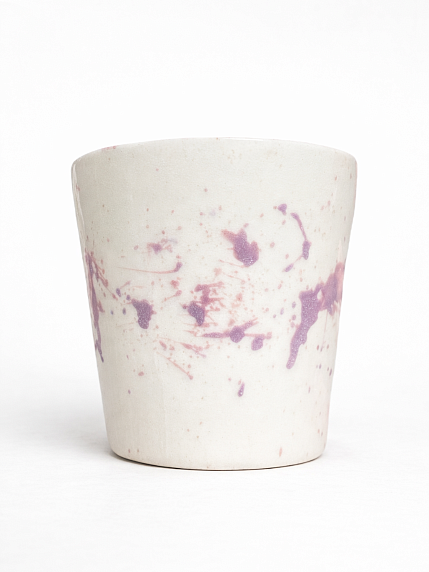 Стакан ручной работы «Фиолетовые разводы», полуфарфор, 500 мл, фото 1.