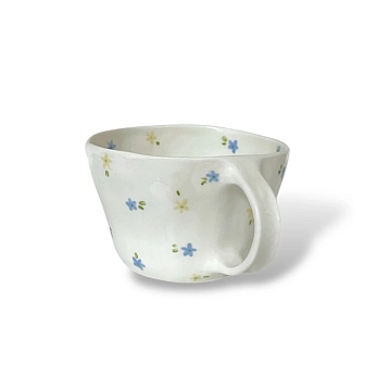 Кружка ручной работы «Жёлто-синие цветы», керамика, 420 мл, фото 4.