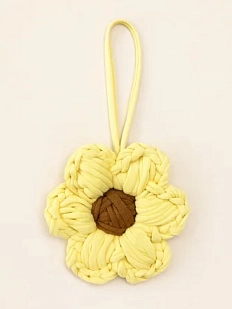 Вязаный обвес «Цветок», жёлто-коричневый, 10 см