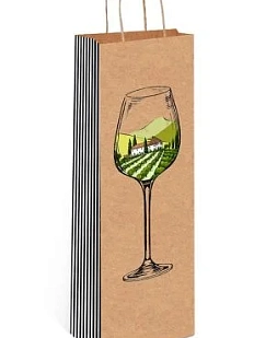 Пакет подарочный под бутылку Бокал