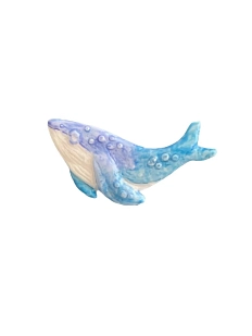 Брошь Радость Рядом «Кит», полимерная глина, голубая