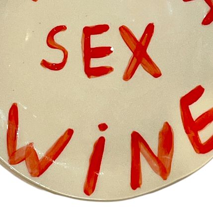 Тарелка ручной работы «Pasta Sex Wine», керамика, 23 см, фото 2.