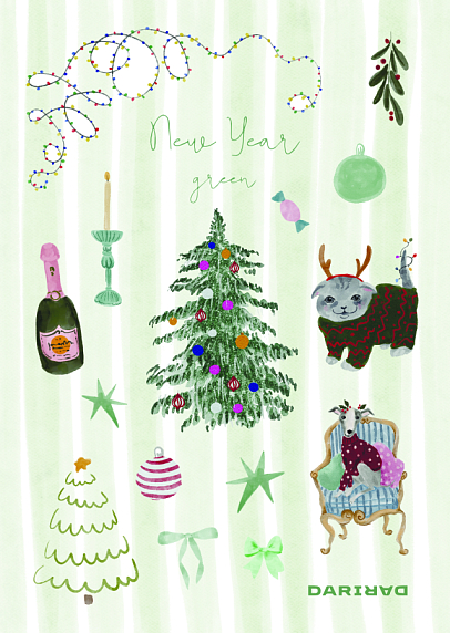 Стикерпак на Новый год «New Year green», А5, фото 1.