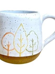 Кружка ручной работы Голые осенние деревья, керамика, 300 мл