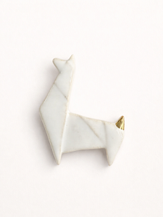 Брошь ручной работы «Лама оригами», Partala ceramics
