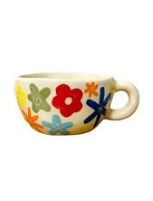 Кружка ручной работы с росписью Разноцветные цветочки, керамика, 300 мл