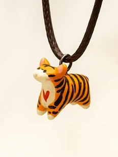 Подвеска ручной работы Боттери керамика «‎Тигр»‎, керамика