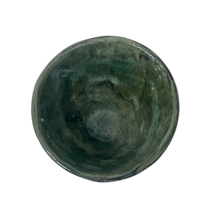 Стакан ручной работы с разводами, тёмно-зелёный, керамика, 100 мл, фото 2.