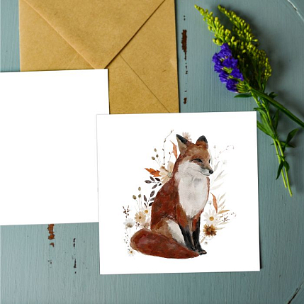 Открытка DARI DARI «Лиса», квадратная, фото 2.