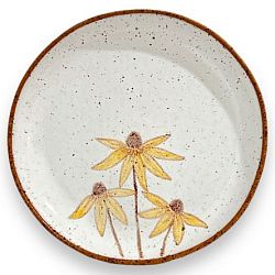 Тарелка ручной работы Жёлтые цветы, керамика, 16 см
