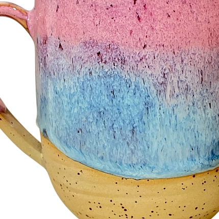 Кружка ручной работы «Рассвет», розовая, керамика, 500 мл, фото 3.