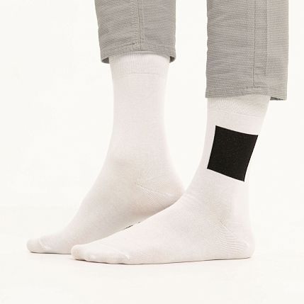 Носки «Чёрный квадрат», р-р 38-41, белые, фото 1.