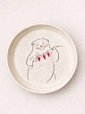 Тарелка ручной работы НАДО ЖЕ с росписью «Мишка с гирляндой», белая, керамика, 14 см, превью фото 1