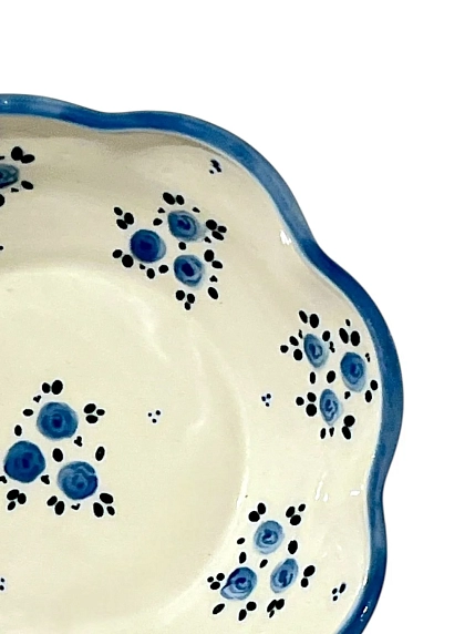 Пиала ручной работы Slowday Ceramics «Голубые розочки», полуфарфор, 14 см, фото 2.