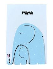 Открытка ВОЕ с деревянными элементами «Слониха и слонёнок», открывающаяся