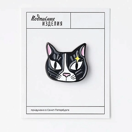Значок Подписные изделия «Кошка искра», эмалированный, фото 3.
