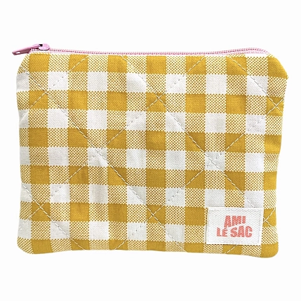 Мини-кошелёк ручной работы АМИ (Ami lé sac), жёлтая клетка, фото 1.