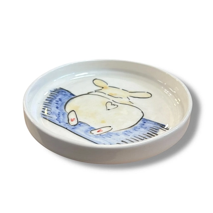 Тарелка ручной работы НАДО ЖЕ с бортиком Попа корги, керамика, 13-14 см, фото 3.