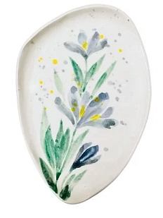 Блюдце ручной работы Верба керамика Крокус, керамика, 17 см