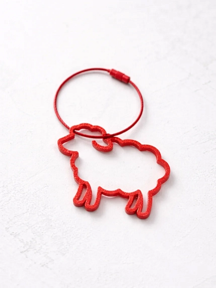 Брелок «Овечка», символ года 2027, красный, 6 см, фото 1.