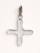 Моносерьга ручной работы «Крестик», полимерная глина, прозрачная, превью фото 1