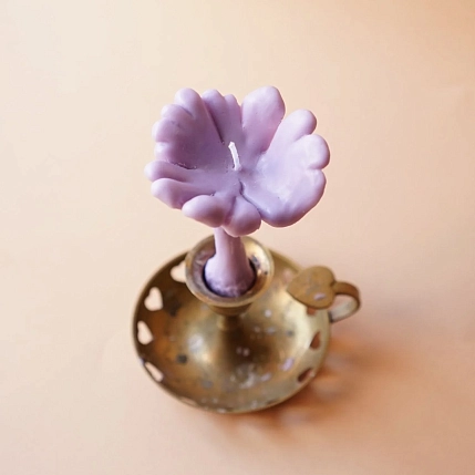 Свеча ручной работы «Гриб Лисичка», лиловый, фото 5.