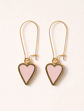 Серьги Сердечки из серии «Преданное сердце», дерево, розовые