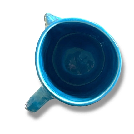 Кружка ручной работы Тата вытворяет/NF ceramics «Нос», голубая, 400 мл, фото 6.