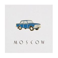 Металлический значок «Москвич синий»
